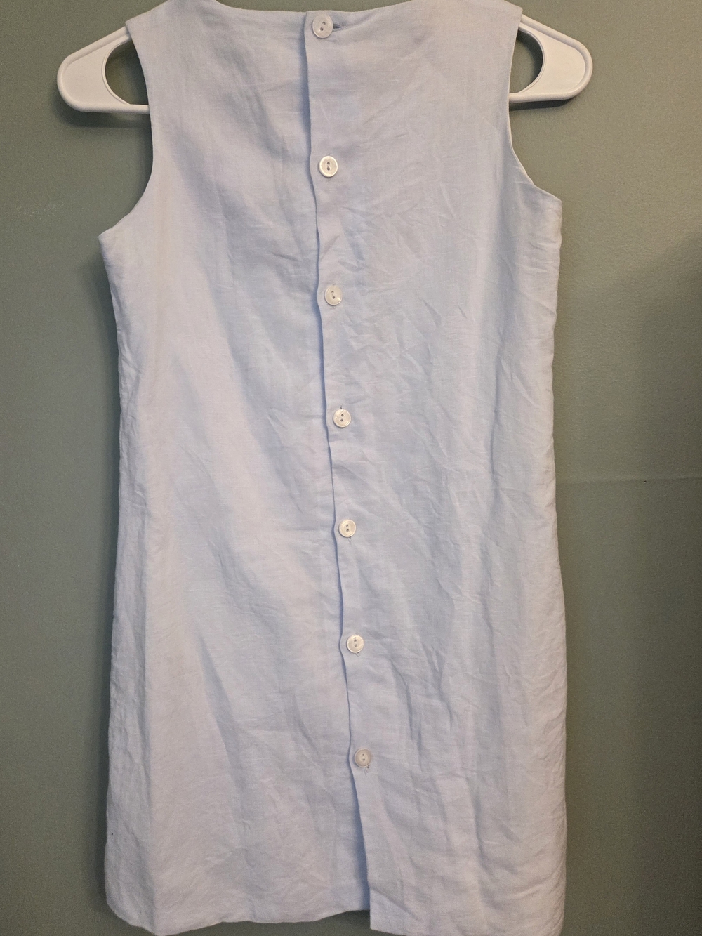 Light Blue Ruffle Front Sleeveless Dress - Picture 2 of 3